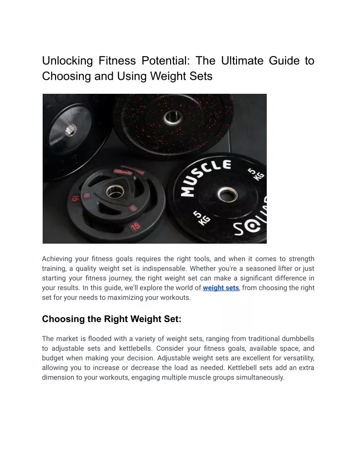 Unlocking Your Fitness Potential: The Ultimate Guide to Choosing the Perfect Workout Program